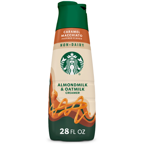 Starbucks Non-Dairy Caramel Flavored Coffee Creamer, Almondmilk And Oatmilk Inspired By Macchiato - 28 Ounce