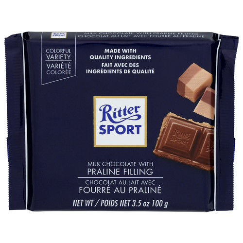 Ritter Sport Milk Chocolate With Praline Filling - 3.5 Ounce