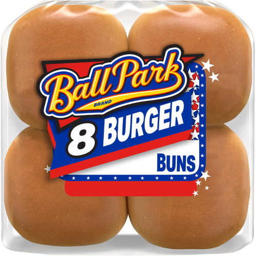 Ball Park White Burger Buns, , Kosher Hamburger Bag - 15 Ounce