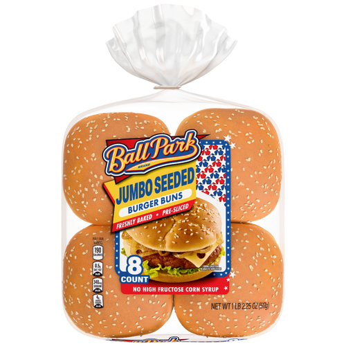 Ball Park Jumbo Seeded Burger Buns - 18.25 Ounce