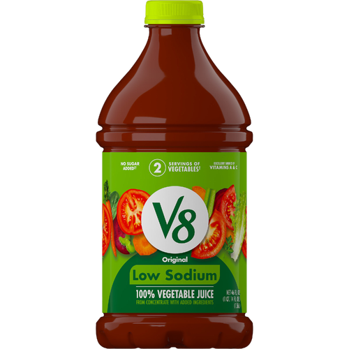 V8 Low Sodium Original 100% Vegetable Juice - 46 Fluid Ounce Image 1 of 2