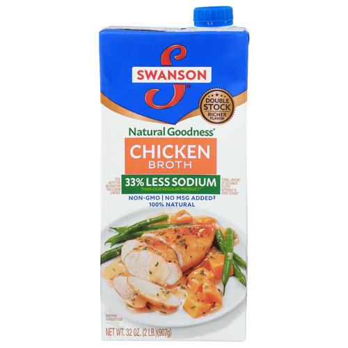 Swanson 33% Less Sodium Chicken Broth - 32 Ounce
