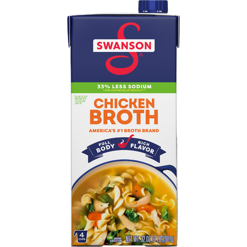 Swanson 33% Less Sodium Chicken Broth - 32 Ounce Image 1 of 2