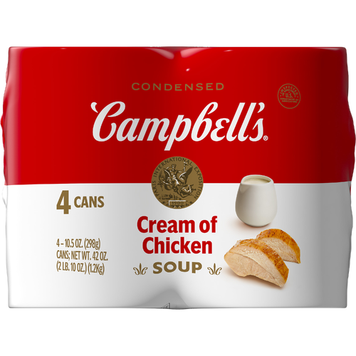 Campbell's Condensed Cream Of Chicken Soup, Can 4 Pack - 42 Ounce