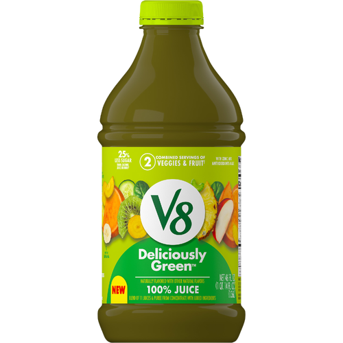 V8 Deliciously Green 100% Fruit And Vegetable Juice, Bottle - 46 Fluid Ounce
