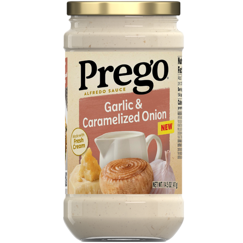 Prego Garlic And Caramelized Onion Alfredo Pasta Sauce, Jar - 14.5 Ounce