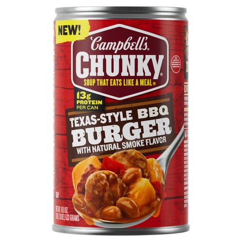 Campbell's Campbell’s Chunky Soup, Texas-Style BBQ Burger With Natural Smoke Flavor, Can - 18.8 Ounce