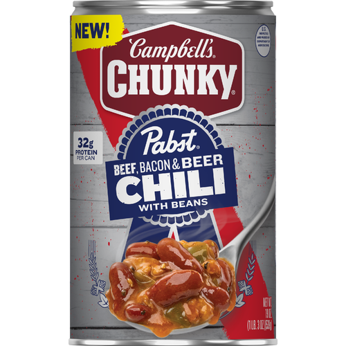 Campbell's Chunky Beef, Bacon And Beer Chili With Beans - 19 Ounce