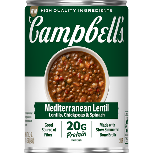 Campbell's Ready to Serve Protein Mediterranean Lentil Soup - 16.3 Ounce