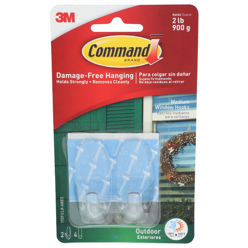 3M Commandtdoor Medium Window Hooks - 1 Each