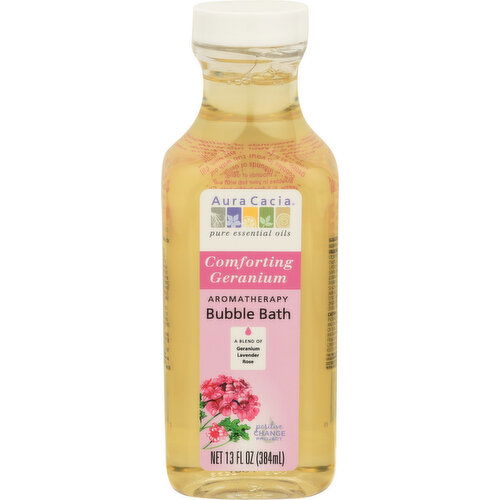 Aura Cacia Aromatherapy Bubble Bath Comforting Geranium - 13 Fluid Ounce