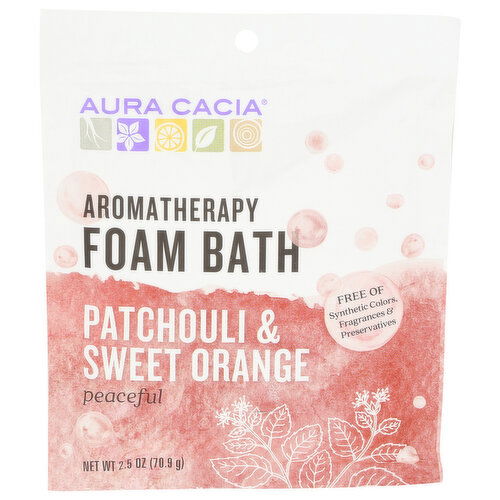 Aura Cacia Peaceful Patchouli & Sweet Orange Aromatherapy Foam Bath - 2.5 Ounce