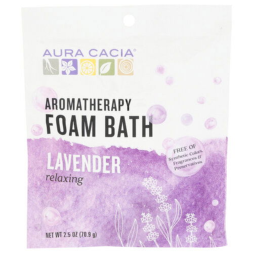 Aura Cacia Relaxing Lavender Aromatherapy Foam Bath - 2.5 Ounce