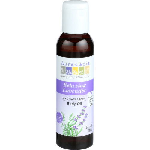 Aura Cacia Aromatherapy Body Oil Relaxing Lavender - 4 Fluid Ounce