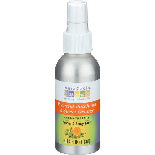 Aura Cacia Patchoulisweet Aromatherapy Mist Peaceful Patchouli & Sweet Orange - 4 Fluid Ounce