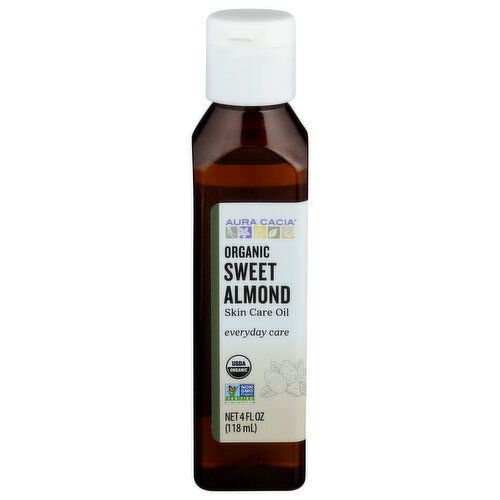 AURA CACIA Organic Skin Care Oil Sweet Almond - 4 Fluid Ounce