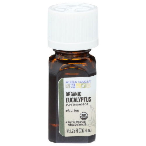 Aura Cacia Organic Essential Oil Eucalyptus - 0.25 Fluid Ounce