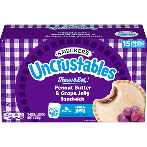 Smucker's Uncrustables Peanut Butter And Grape Jelly Sandwich - 30 Ounce