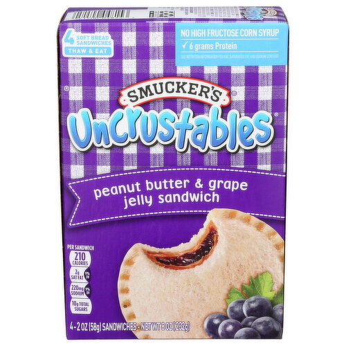SMUCKER'S Smucker Uncrustables Peanut Butter And Grape - 2 Ounce - 4 Count