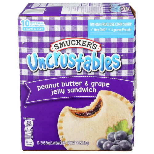 SMUCKER'S Smucker Uncrustables Peanut Butter And Grape 10 Pack Each - 2 Ounce - 10 Count