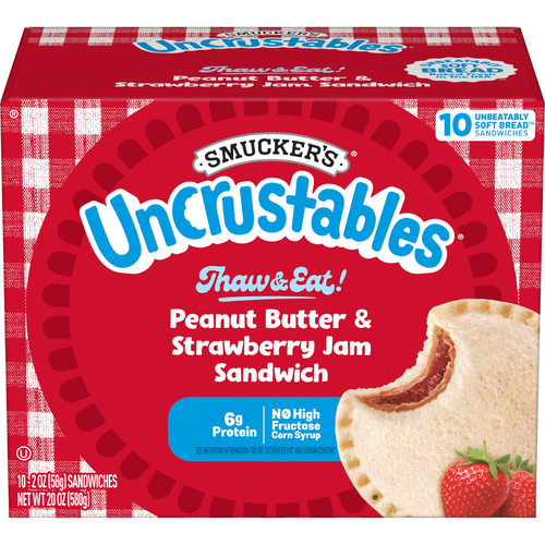 Smucker's Uncrustables Peanut Butter & Strawberry Jam Sandwich - 2 Ounce - 10 Count Image 1 of 2