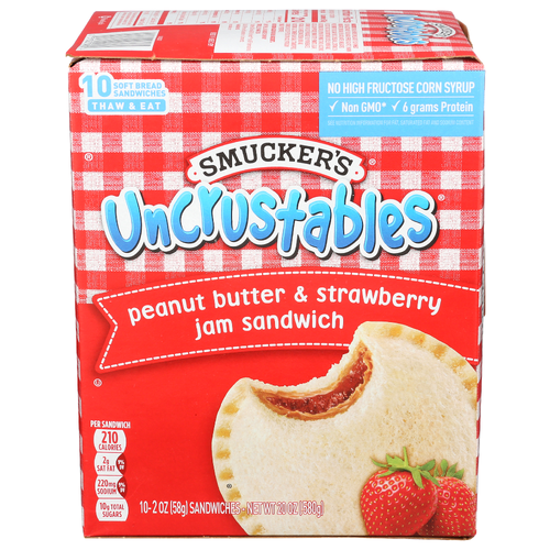 SMUCKER'S Smucker Uncrustables Peanut Butter And Strawberry 10 Pack Each - 2 Ounce - 10 Count