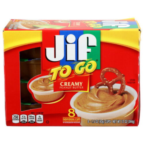 Jif To Go Creamy Peanut Butter - 1.5 Ounce - 8 Count