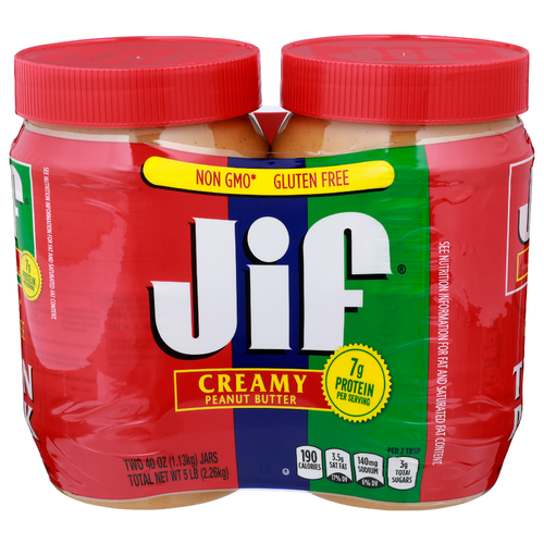 Jif Creamy Peanut Butter - 40 Ounce - 2 Count