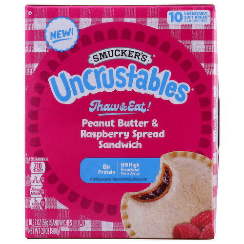Smucker's Smuckers Uncrust Pnt Btr Rspby - 2 Ounce - 10 Count