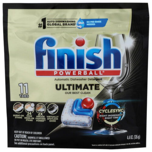 Finish Dishwasher Detergent, Automatic, Ultimate - 0.4 Ounce - 11 Count