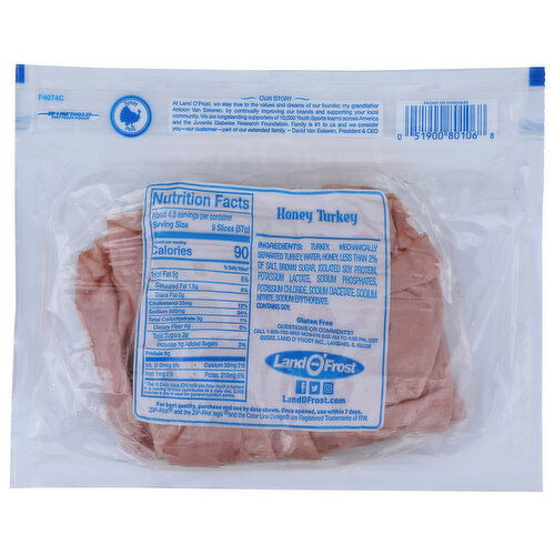 Land O'Frost Deli Shaved Honey Turkey - 9 Ounce