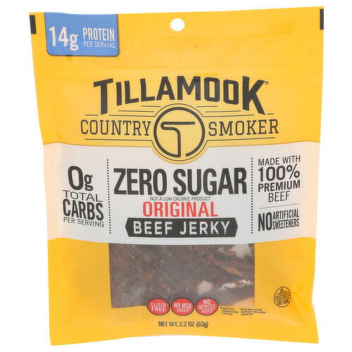TILLAMOOK COUNTRY SMOKER Beef Jerky Zero Sugar Original 12 - 2.2 Ounce