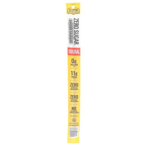 TILLAMOOK COUNTRY SMOKER Smoked Sausage Zero Sugar Original Stick 2 - 1.25 Ounce