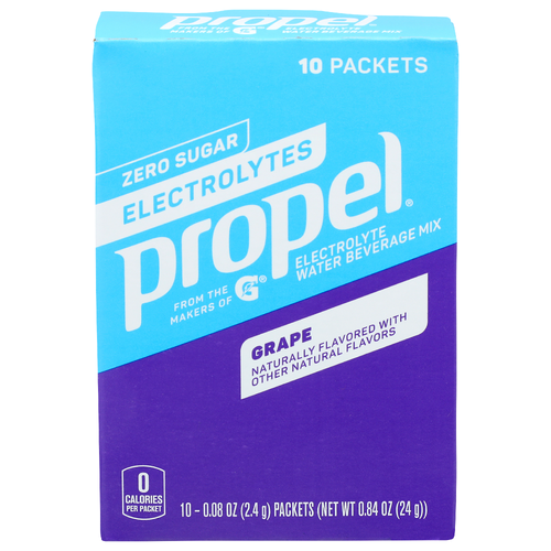 Propel Grape Electrolyte Water Beverage Mix Zero Sugar - 0.084 Ounce - 10 Count