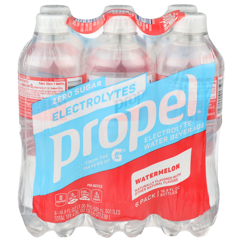 Propel Watermelon Electrolyte Water Beverage - 16.9 Fluid Ounce - 6 Count