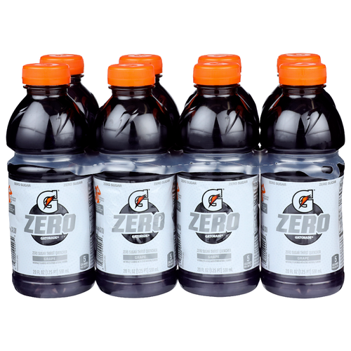 Gatorade Zero Grape Sugar Thirst Quencher - 20 Fluid Ounce - 8 Count