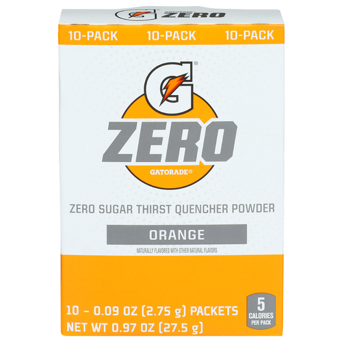 Gatorade Zero Orange Sugar Thirst Quencher Powder - 0.097 Ounce - 10 Count