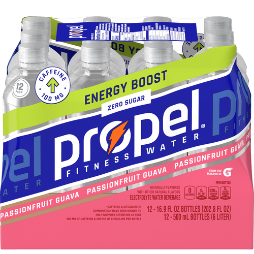 Propel Energy Boost Electrolyte Water Beverage Passionfruit Guava - 202.8 Fluid Ounce