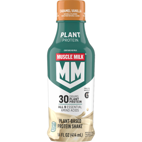 Muscle Milk Plant Based Protein Shake Caramel Vanilla - 14 Fluid Ounce