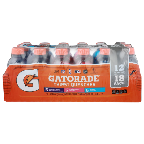 Gatorade Fierce Grape Strawberry Berry Thrist Quencher - 12 Fluid Ounce - 18 Count