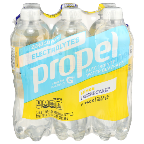 Propel Lemon Electrolyte Water Beverage - 16.9 Fluid Ounce - 6 Count