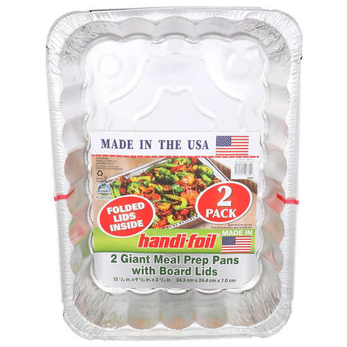 Handi-Foil Giant Meal Prep Pans With Board Lids - 2 Count