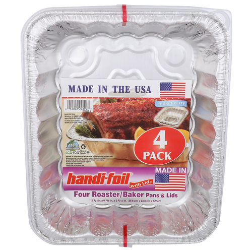 Handi-Foil Roasterbaker Pans & Lids - 4 Count