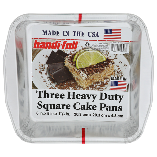 Handi-Foil Heavy Duty Square Cake Pans - 3 Count