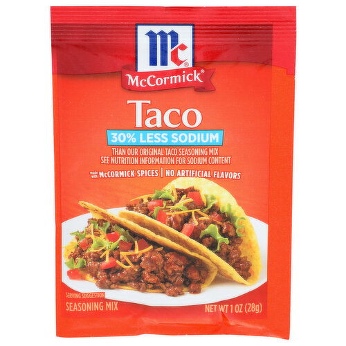 Mccormick Taco Seasoning Mix 30% Less Sodium - 1 Ounce