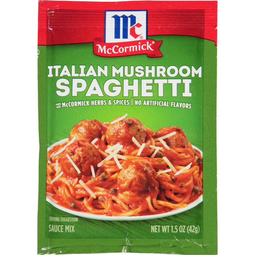 McCormick Italian Mushroom Spaghetti Sauce Seasoning Mix - 0.09 Pound Image 1 of 4