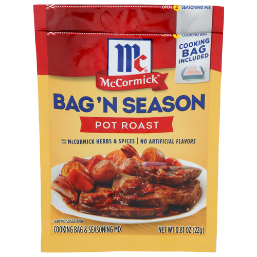 Mccormick Bag'n Season Pot Roast Cooking Bag & Seasoning Mix - 0.81 Ounce