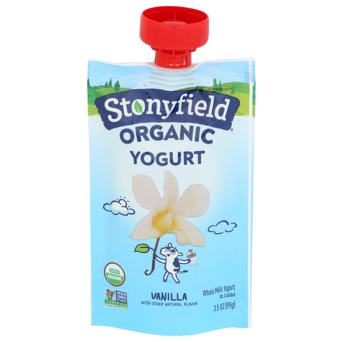 Stonyfield Organic Vanilla Kids Yogurt Pouch Whole Milk - 3.5 Ounce
