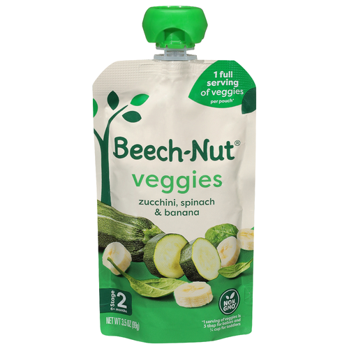 Beech-Nut Veggies Baby Food, Zucchini Spinach & Banana, Pouch - 3.5 Ounce