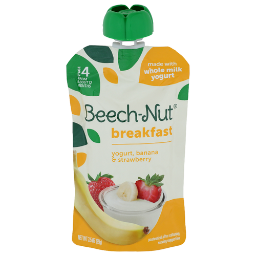 Beech-Nut Yogurt Banana & Strawberry, Breakfast, Stage 4 (from About 12 Months) - 3.5 Ounce
